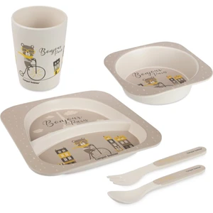 canpol babies Bonjour Paris Set jedálenská súprava pre deti Beige 5 ks