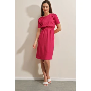 Bigdart 2375 Button Detailed Knitted Dress - Fuchsia