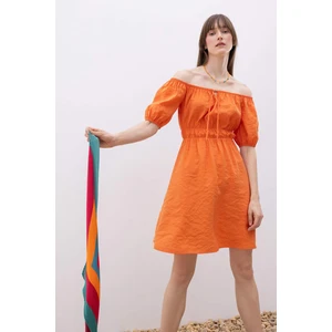 DEFACTO Modal Balloon Sleeve Mini Short Sleeve Dress