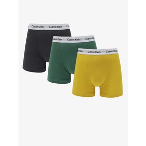 Calvin Klein Set of three men's boxer shorts in green, dark gray and yellow Cal - Men