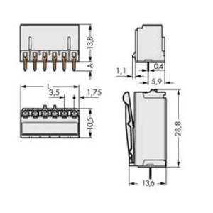 Konektor do DPS WAGO 2091-1308, 28.00 mm, pólů 8, rozteč 3.50 mm, 100 ks