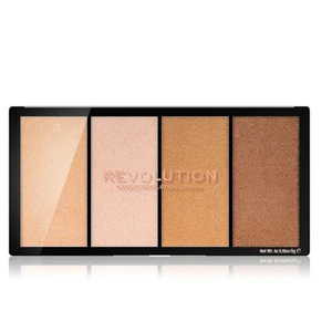 Makeup Revolution Reloaded paleta rozjasňovačov odtieň Lustre Lights Warm 4 x 5 g