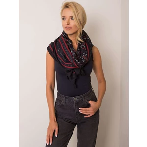 Black scarf with floral pattern