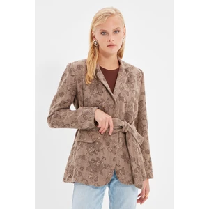 Trendyol Mink Tie Detailed Blazer Jacket