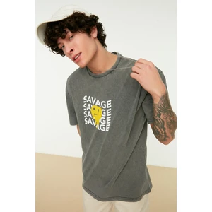 Trendyol T-Shirt - Gray - Relaxed fit