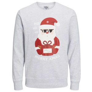 Jack&Jones Pánská mikina JORTOON 12219685 White Melange M