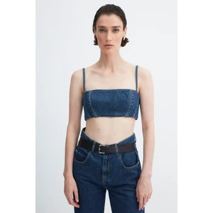 Trendyol Crop Top - Blue - Plain