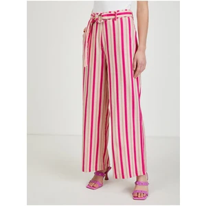 Pink Ladies Linen Striped Trousers ORSAY - Women