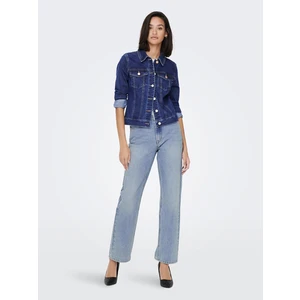 Jacqueline de Yong Dámská džínová bunda JDYREMI 15281572 Dark Blue Denim XS