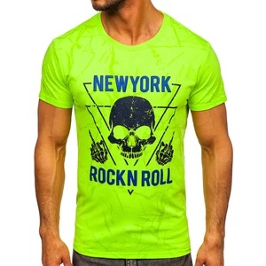 Zelené neónové pánske tričko s potlačou Bolf Y70030