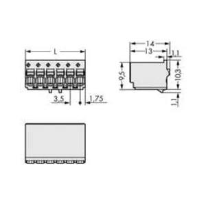 Konektor do DPS WAGO 2091-1123, 14.00 mm, pólů 3, rozteč 3.50 mm, 200 ks