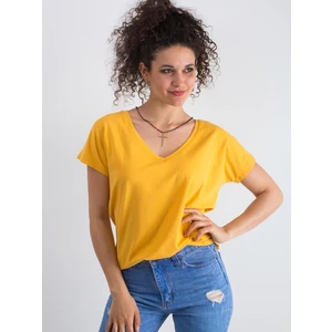 V-neck cotton t-shirt, light orange