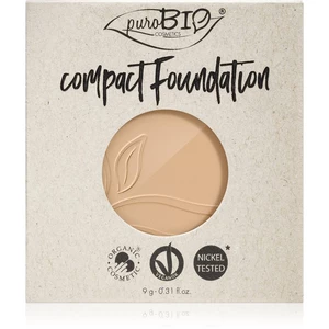 puroBIO Cosmetics Compact Foundation kompaktný púdrový make-up náhradná náplň SPF 10 odtieň 02 9 g