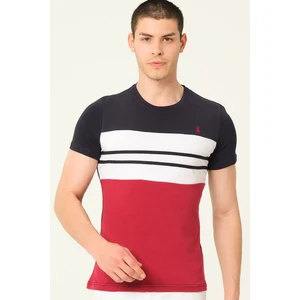 T8593 DEWBERRY MEN'S T-SHIRT-LACİVERT