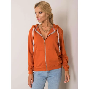 Dark orange cotton hoodie