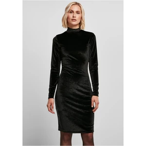 Women's velvet dress with turtle neck black