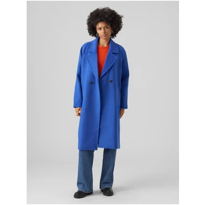 Women's blue coat with wool blend VERO MODA Hazel - Women