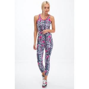 Colorful sports leggings in geometric shapes / mint