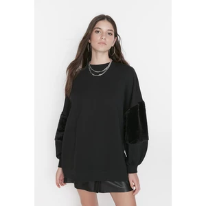 Trendyol Black Thin Oversize Knitted Sweatshirt