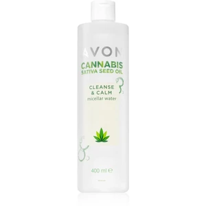 Avon Cannabis Sativa Oil Cleanse & Calm odličovacia micelárna voda s upokojujúcim účinkom 400 ml