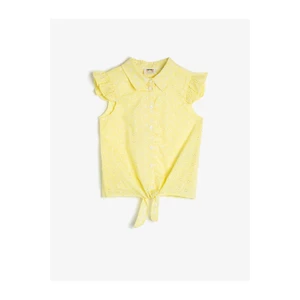 Koton Girl Żółta haftowana koszula