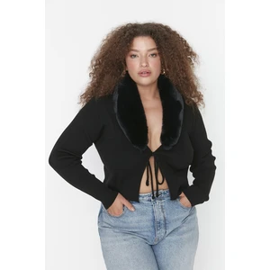 Trendyol Curve Plus Size Cardigan - Black - Regular fit