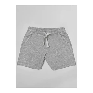 Denokids Basic Boys' Cotton Light Gray Shorts