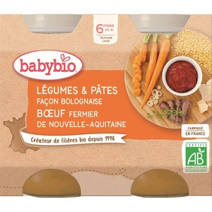 BABYBIO Zelenina s cestovinami na bolonský spôsob s hovädzím (2x 200 g)