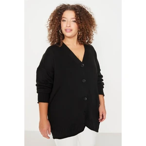 Trendyol Curve Plus Size Cardigan - Black - Oversize