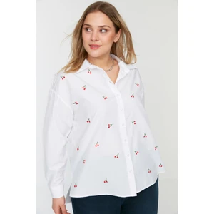 Trendyol Curve Plus Size Shirt - Weiß - Oversize