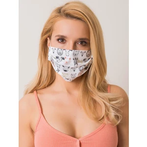 Black and white protective mask with print