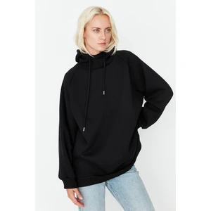 Trendyol Sweatshirt - Black - Oversize