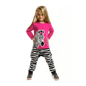 Komplet dziewczęcy Denokids CFF-20S1-407/Pink, Black, White