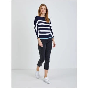 White-blue lightweight striped sweater ORSAY - Women