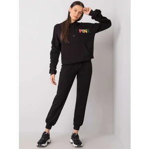 Black two-piece sweatshirt set