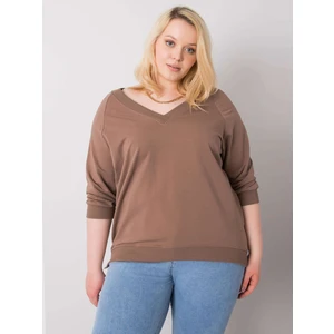 Brown plus size cotton sweatshirt