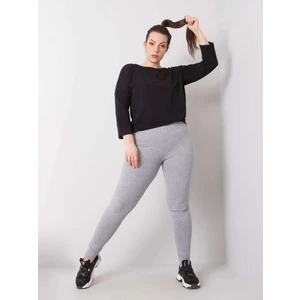 Gray melange cotton plus size leggings