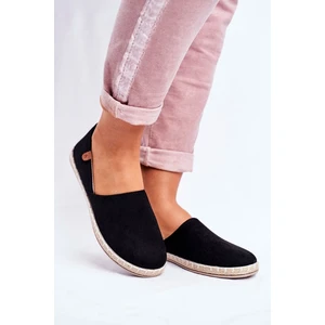 Women's Velor Espadrilles Black Vulcano