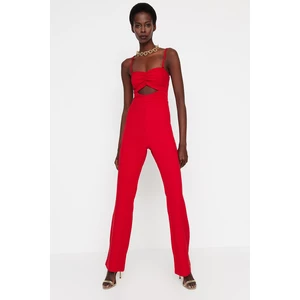 Trendyol Red Cut-Out Detailed Jumpsuit