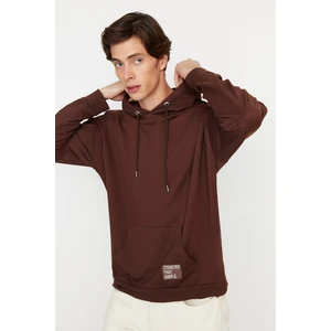 Trendyol Sweatshirt - Brown - Oversize