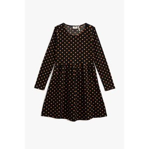 Koton Girl's Black Patterned Dress