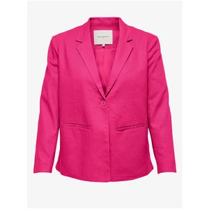 Dark pink women's linen jacket ONLY CARMAKOMA Ola Caro - Ladies