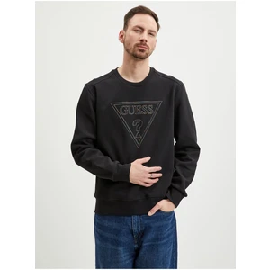 Black Mens Sweatshirt Guess Vil - Men