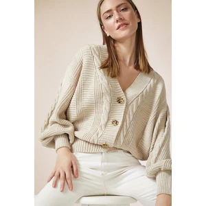 Happiness İstanbul Cardigan - Beige - Oversize