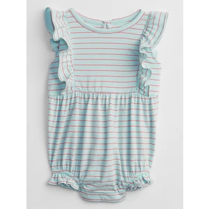 Modré holčičí baby body stripe bubble shorty one-piece GAP