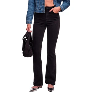 Black Women Flared Fit Jeans Pieces Peggy - Women