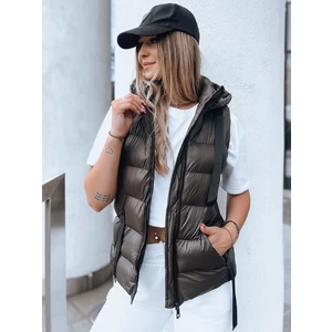 Women's quilted vest WISE OWL green Dstreet