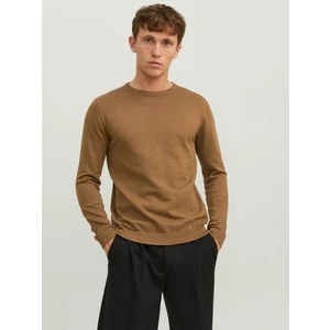 Hnědý pánský basic svetr Jack & Jones Basic - Pánské