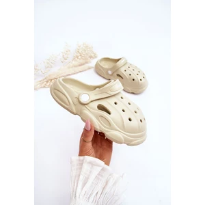 Children's foam slippers Crocs Beige Cloudy