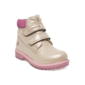 Lumberjack River Worker Pink Boys' Boots with a Velcro fastener.